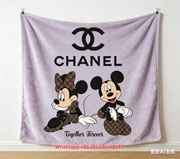 Chanel Style Luxury Flannel Sofa Throw Blanket IMG_7394